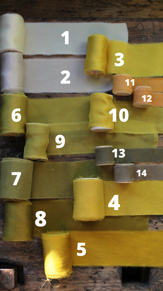 Ruban en satin de soie - couleur tournesol - largeur 5cm, longueur 1 –  Couleurs Rivage