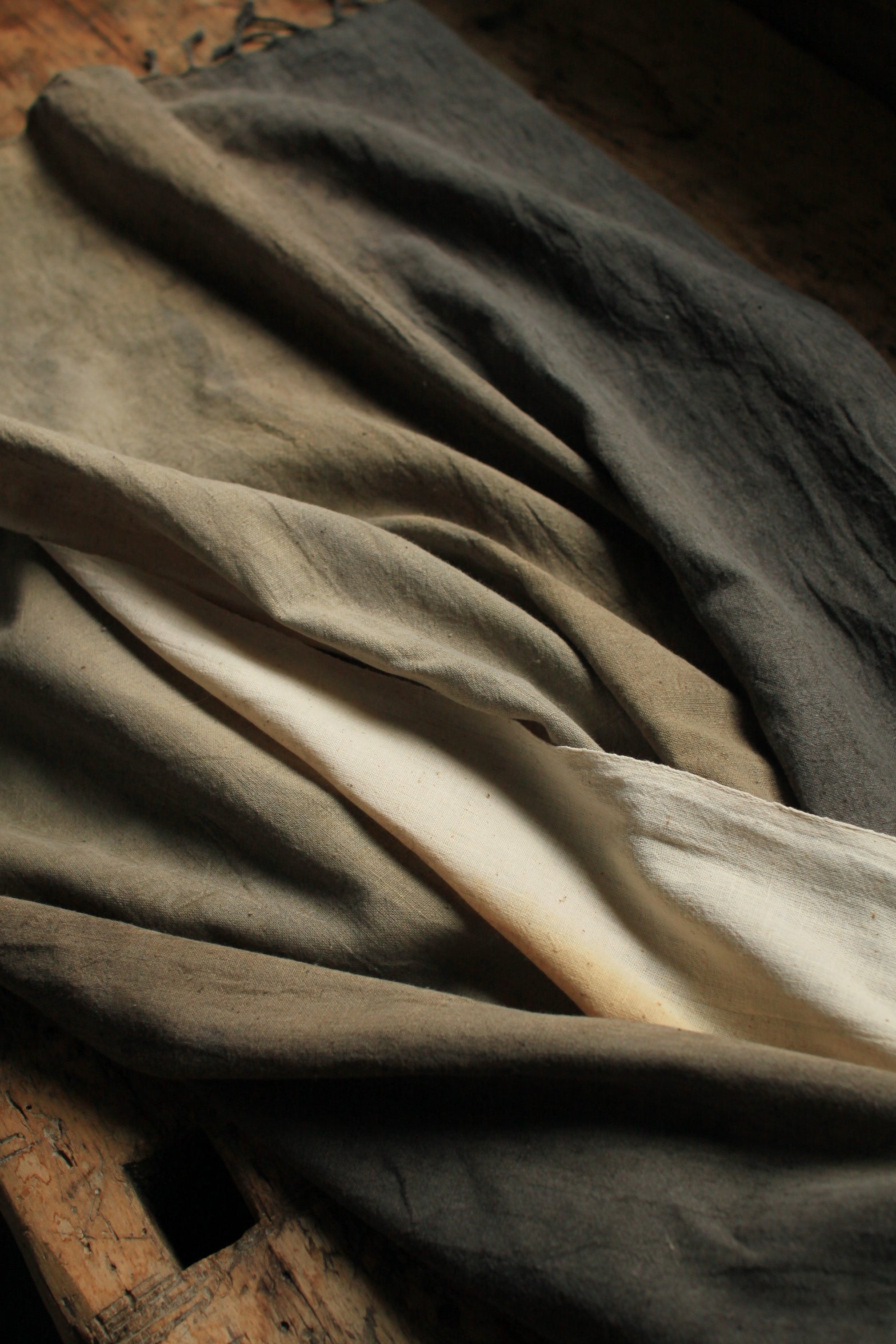 Foulard en coton biologique -dégradé châtaignier- 200x60cm