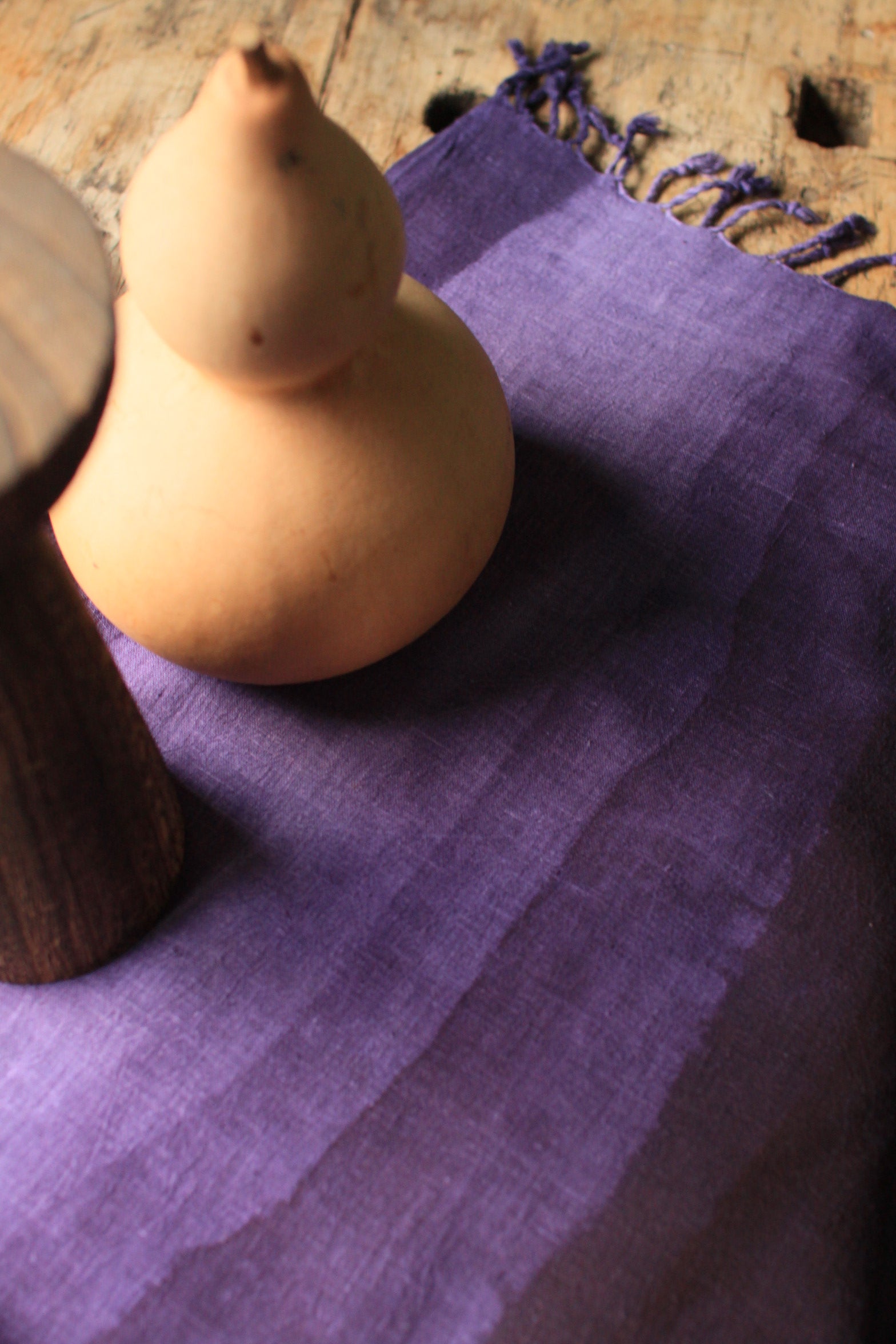 Foulard en coton biologique -dégradé ultraviolet- 200x60cm