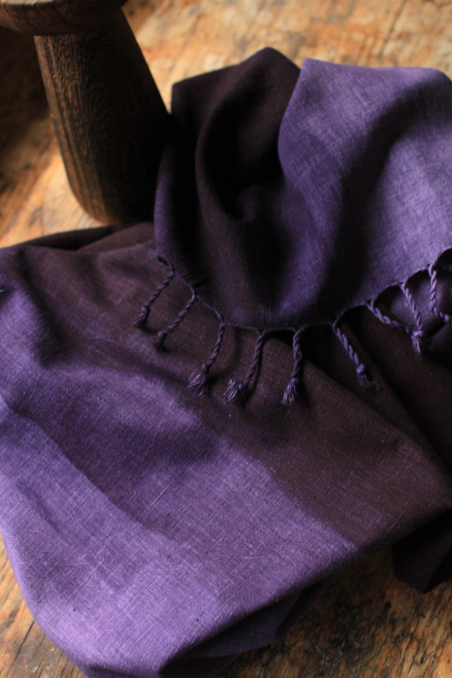 Foulard en coton biologique -dégradé ultraviolet- 200x60cm