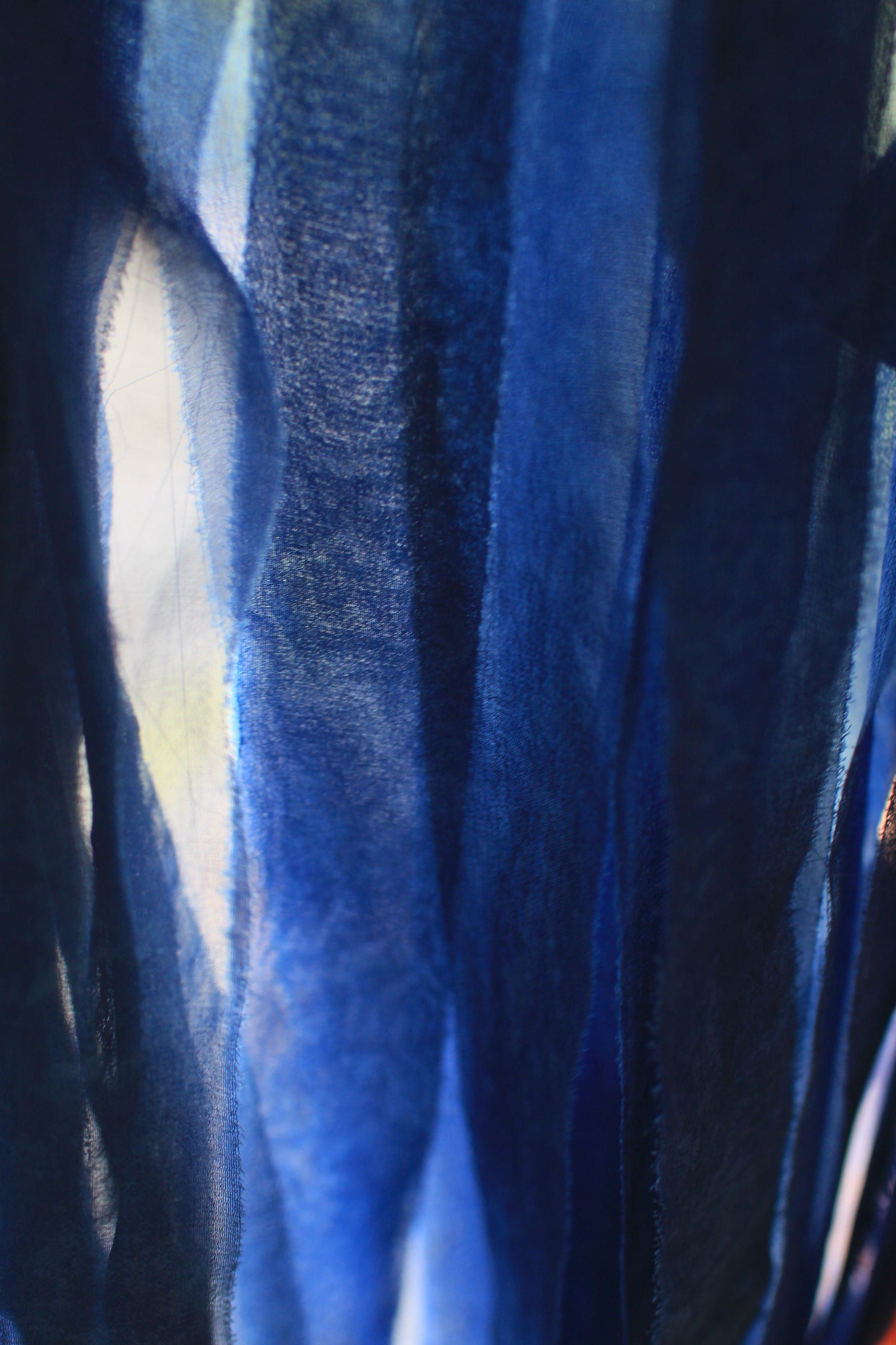 Ruban en mousseline de soie - couleur "bleu" - largeur 5cm, longueur 1,5m