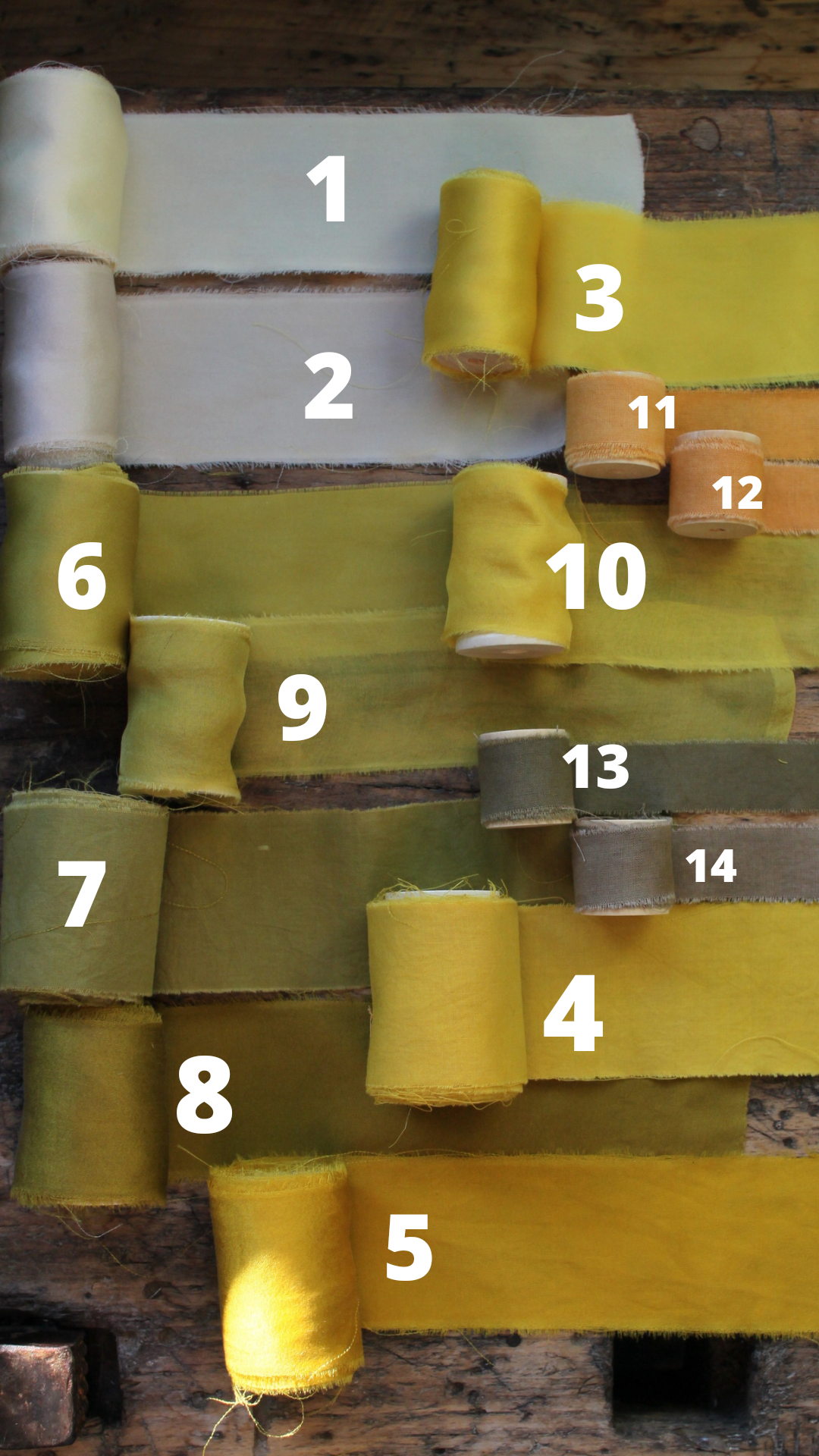 Ruban en satin de soie - couleur "paille" - largeur 3cm, longueur 1,5m